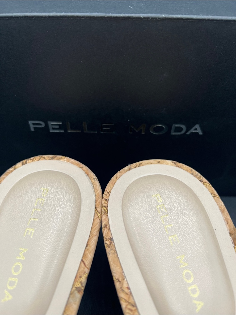 Pelle Moda Clear PVC Cork Kitten Heel Mules with Nude Insole - Picture 4 of 8